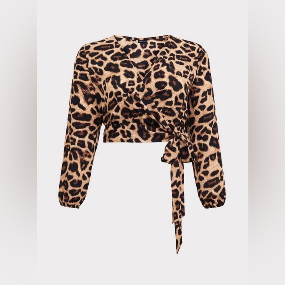 torrid — leopard wrap blouse